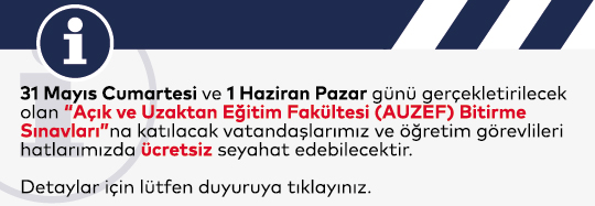 Açık ve Uzaktan Eğitim Fakültesi (AÖF) Sınavlarına Ücretsiz Seyahat Kararı