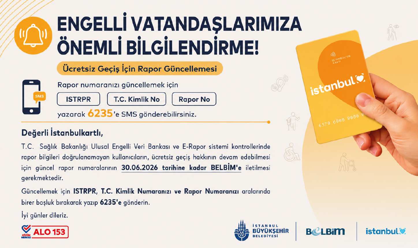 Engelli Vatandaşlarımıza Önemli Bilgilendirme