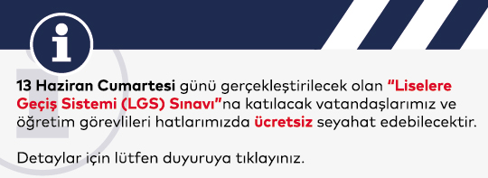 Liselere Geçiş Sistemi (LGS) Sınavı'na Ücretsiz Seyahat Kararı
