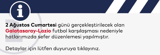 Maç Nedeniyle Hatlarımızda Sefer Değişikliği