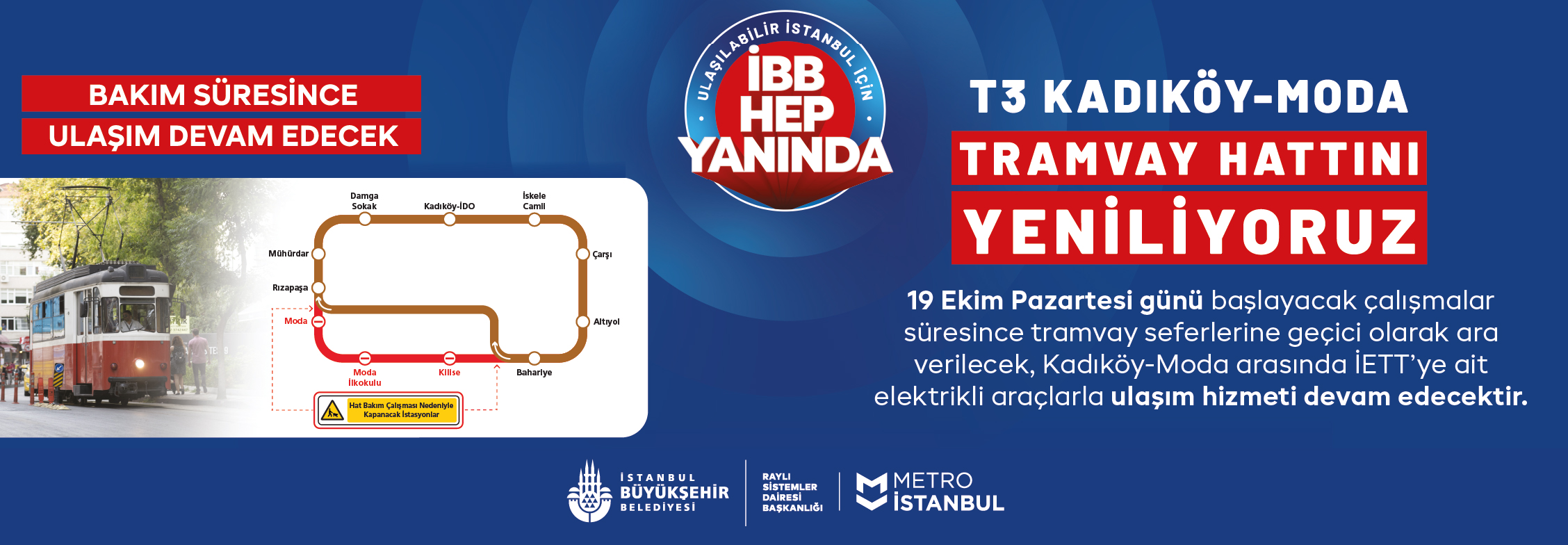 İBB’den Moda Tramvayı’na Yenileme Çalışması