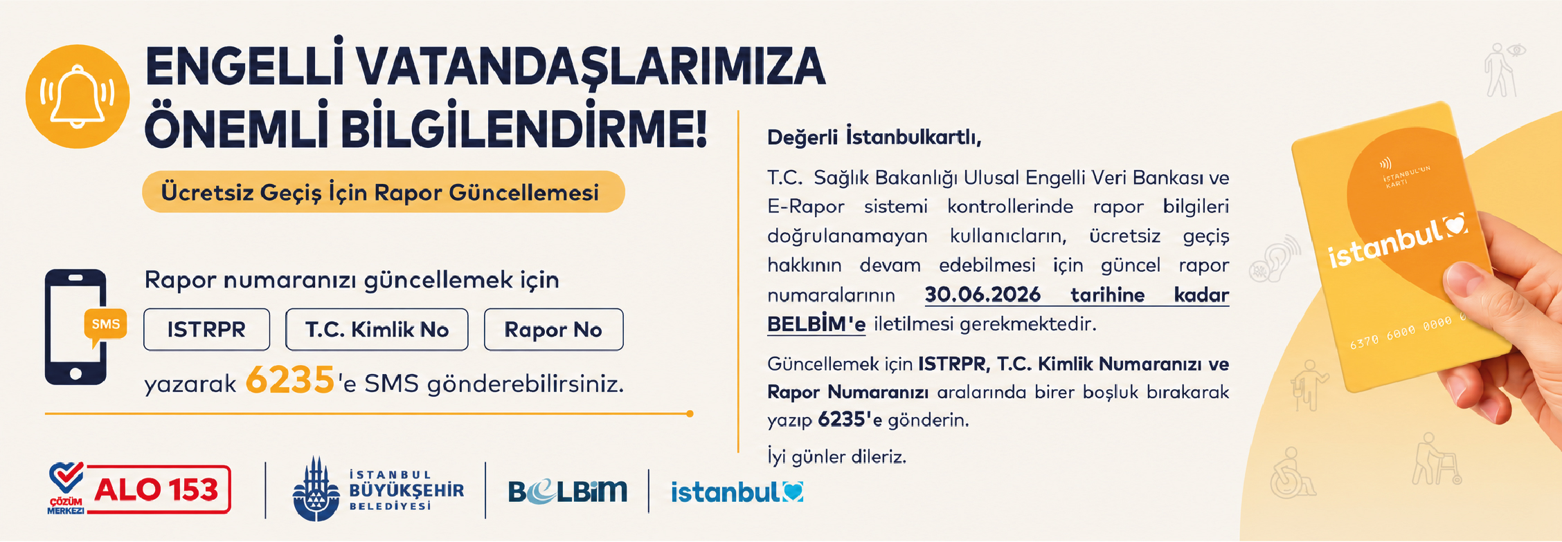 Engelli Vatandaşlarımıza Önemli Bilgilendirme