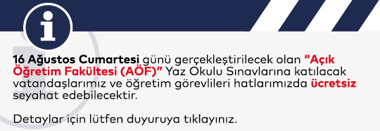 Açık Öğretim Fakültesi Sınavına Ücretsiz Seyahat Kararı